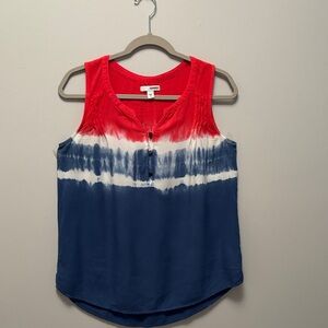 Sonoma Red and Blue Tie-Dye Tank Top